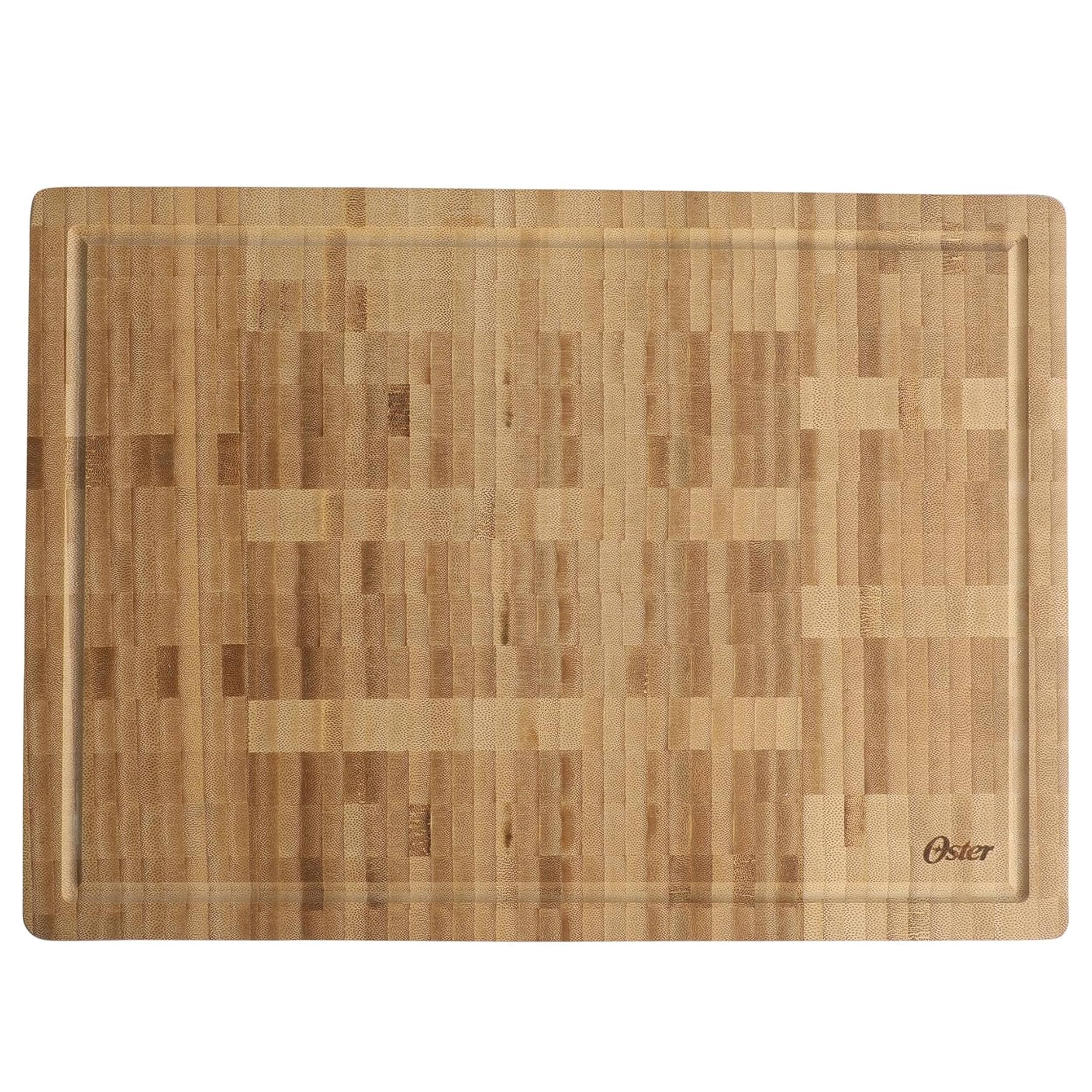 Alt View 1. Oster - Oster Capeheart 16.5 x 11.8 Inch Rectangular End Grain Bamboo Cutting Board with Juice Grooves.