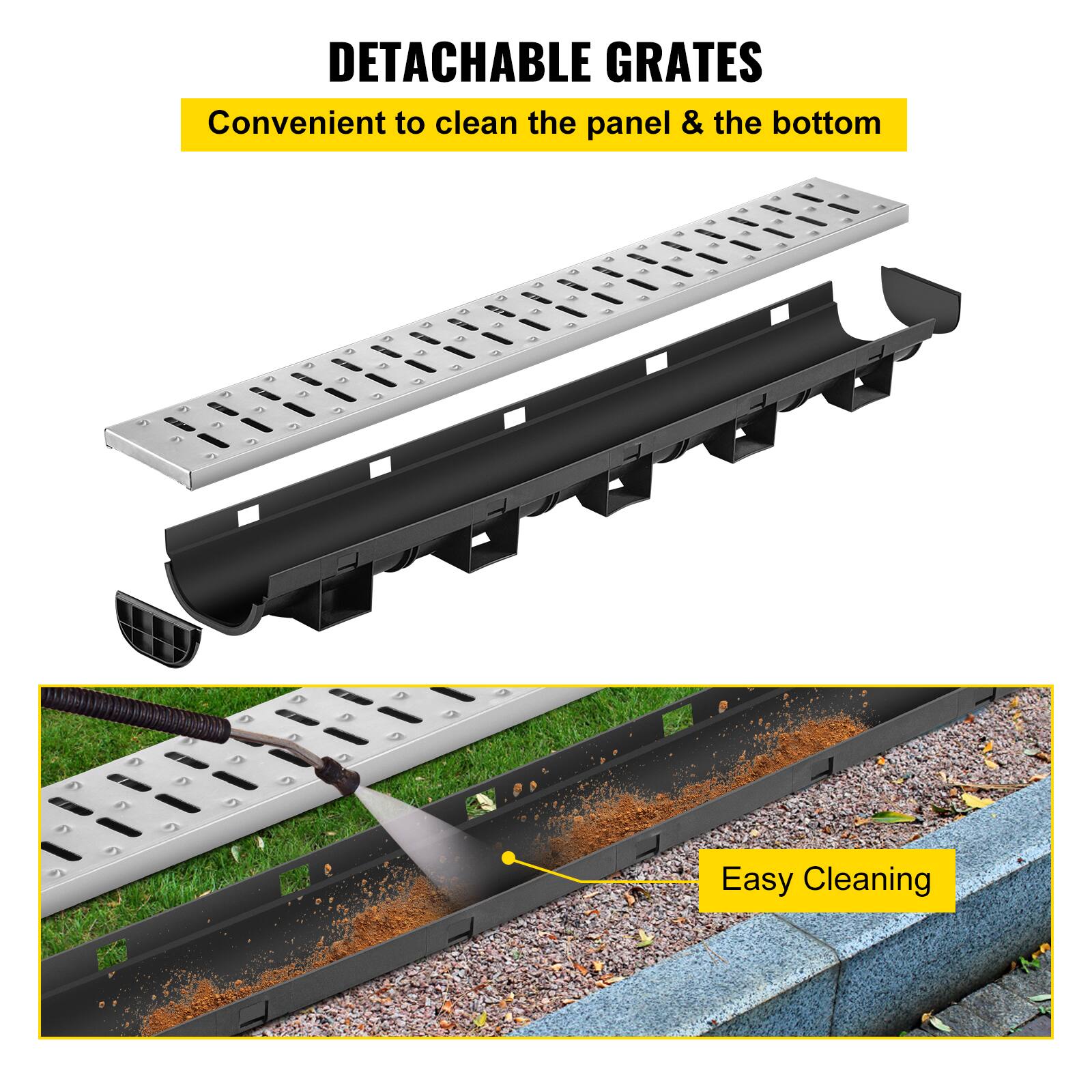 DETACHABLE GRATES  
Convenient to clean the panel & the bottom  

Easy Cleaning