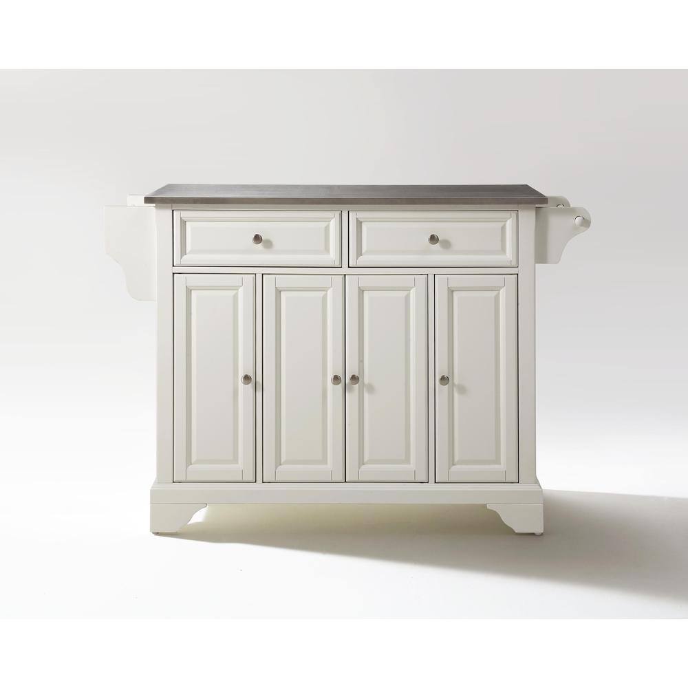 Back. Crosley Furniture - Lafayette Stainless Steel Top Full Size Kitchen Island/Cart - White.