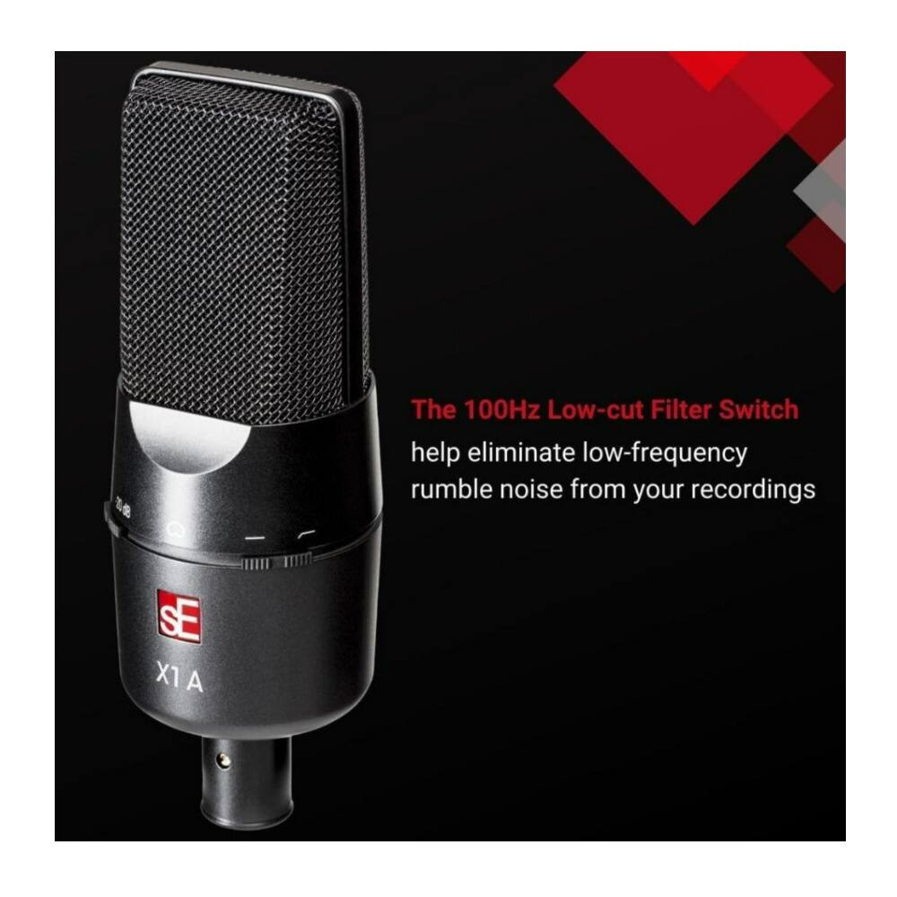 The 100Hz Low-cut Filter Switch helps eliminate low-frequency rumble noise from your recordings.
