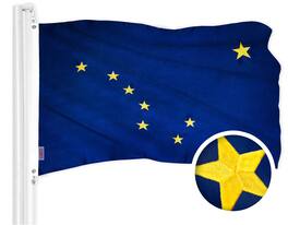 G128 - Alaska State Flag 3 x 5 ft Embroidered Polyester - Assorted Colors
