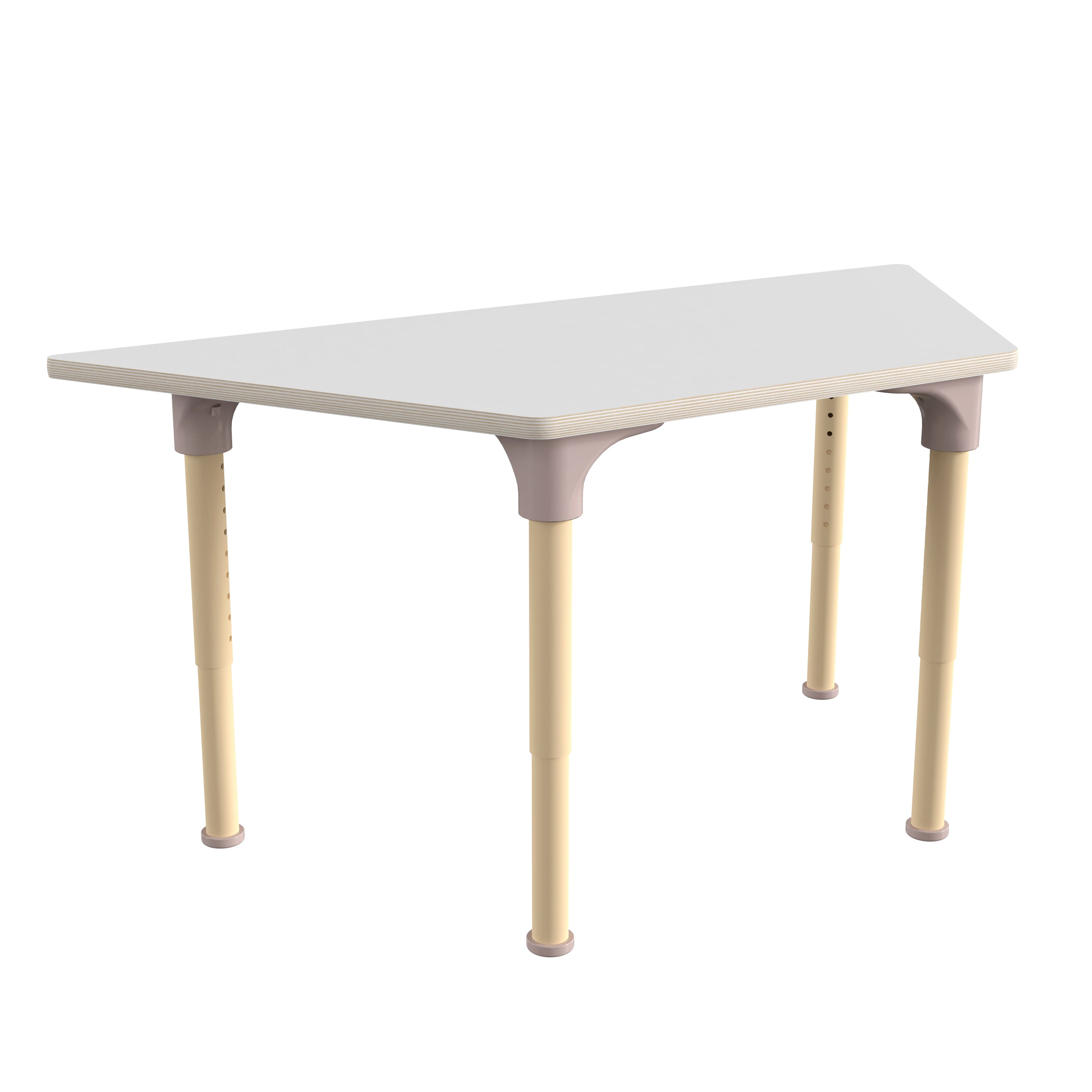 "Flash Furniture - Bright Beginnings 47"" Commercial Grade Wooden Trapezoid Adjustable Height Classroom Activity Table - Metal Legs Adjust F - White" price history on PriceWatchPro