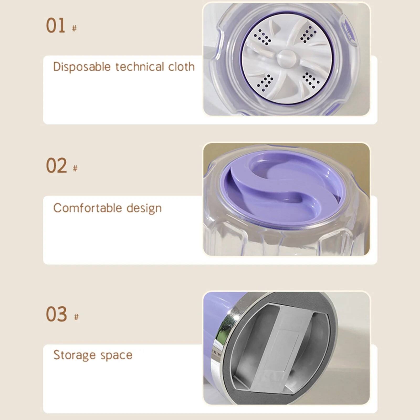 01 # Disposable technical cloth

02 # Comfortable design

03 # Storage space