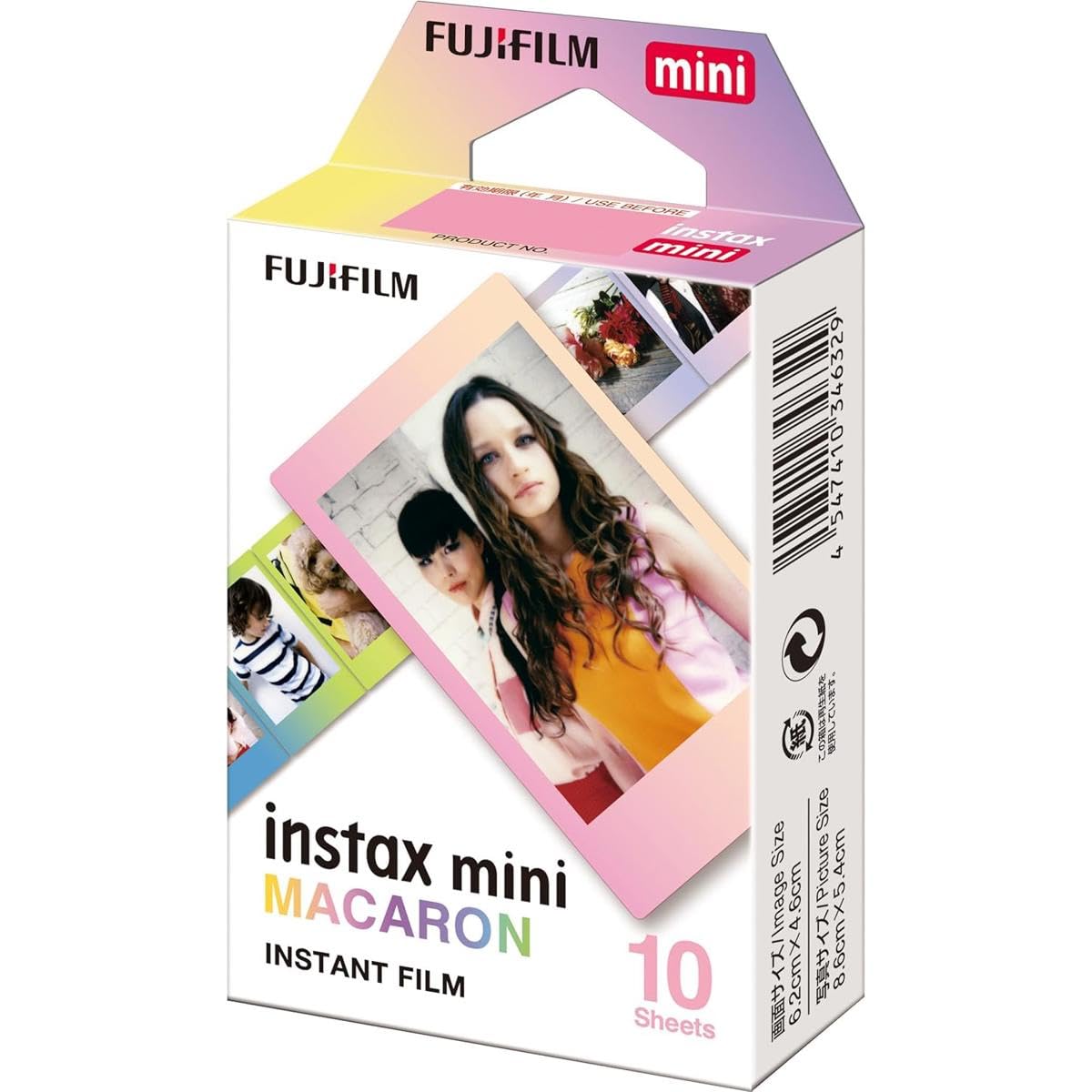 FUJIFILM instax mini MACARON INSTANT FILM 10 Sheets  
Size: 6cm x 4cm (Image) / 8.6cm x 5.4cm (Picture)