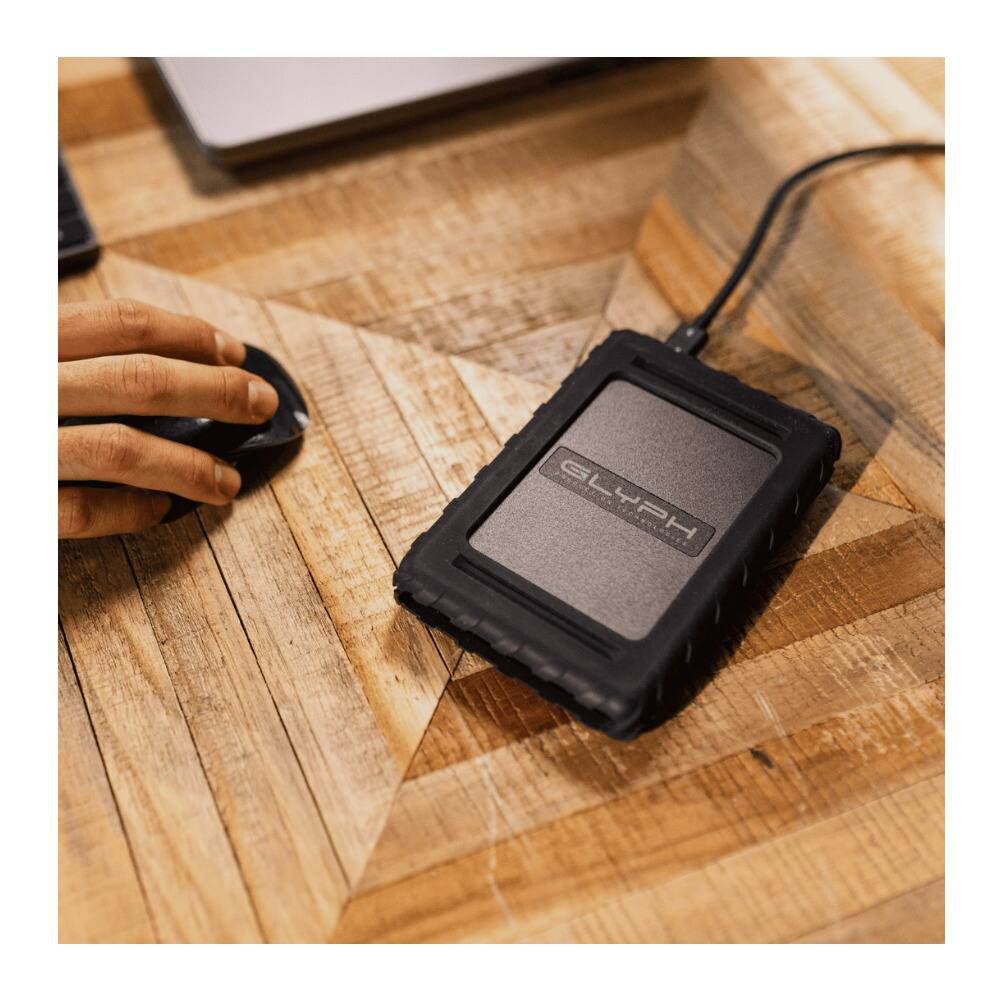 Back. Glyph - Glyph Blackbox Plus Rugged Portable USB 3.2 Gen 2 4 TB SSD with Silicon Shell.