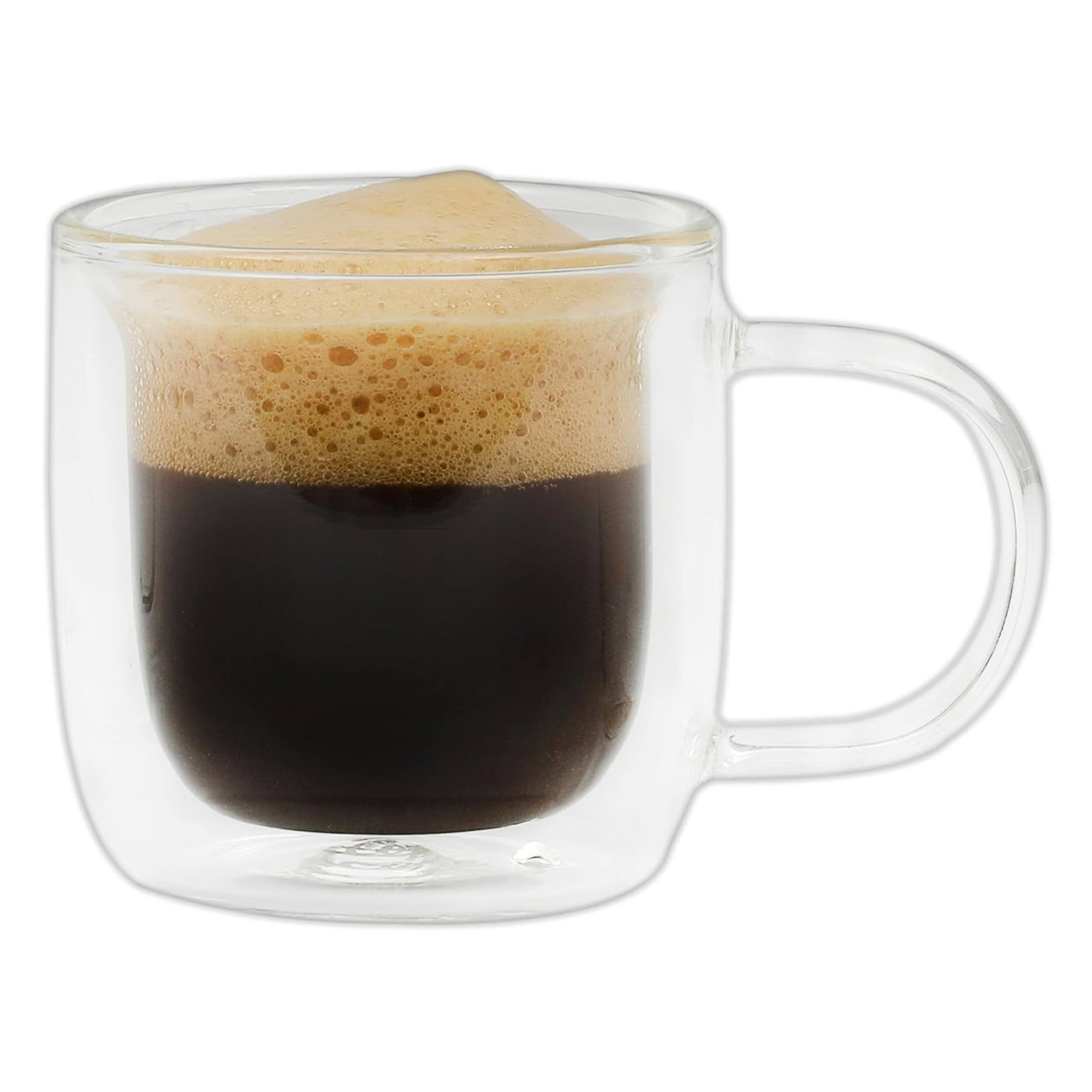 Alt View 1. Mr. Coffee - Mr. Coffee Salon Espresso 2 piece 3 Ounce Double Wall Insulated Glass Mug Set - Clear.