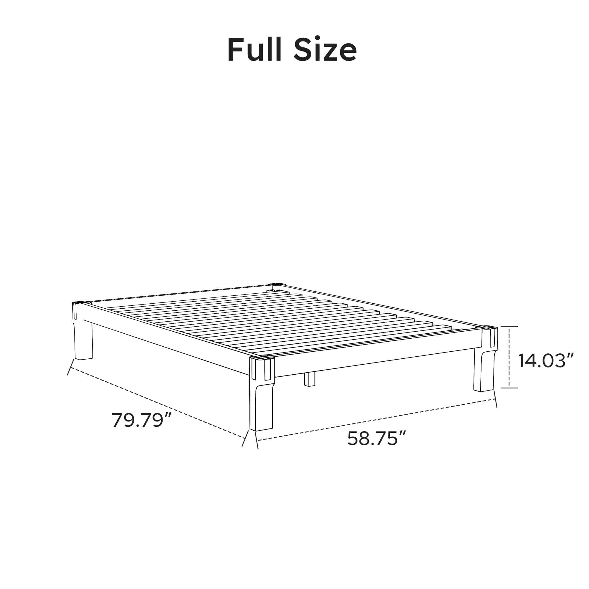 FlexiSpot Kana Japanese Joinery Solid Wood Platform Bed Frame with