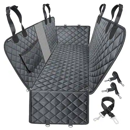 Front. Katziela - Katziela Classic Hammock Car Seat Cover – Foldable, Waterproof, Travel-Friendly Pet Cover for Cars & SUVs.