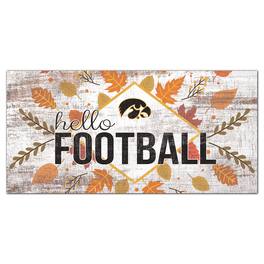 Fan Creations - Iowa Hawkeyes 6'' x 12'' Hello Football Wall Art - White