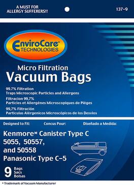 EnviroCare - 9 Pack Vacuum Bags Part #137-9