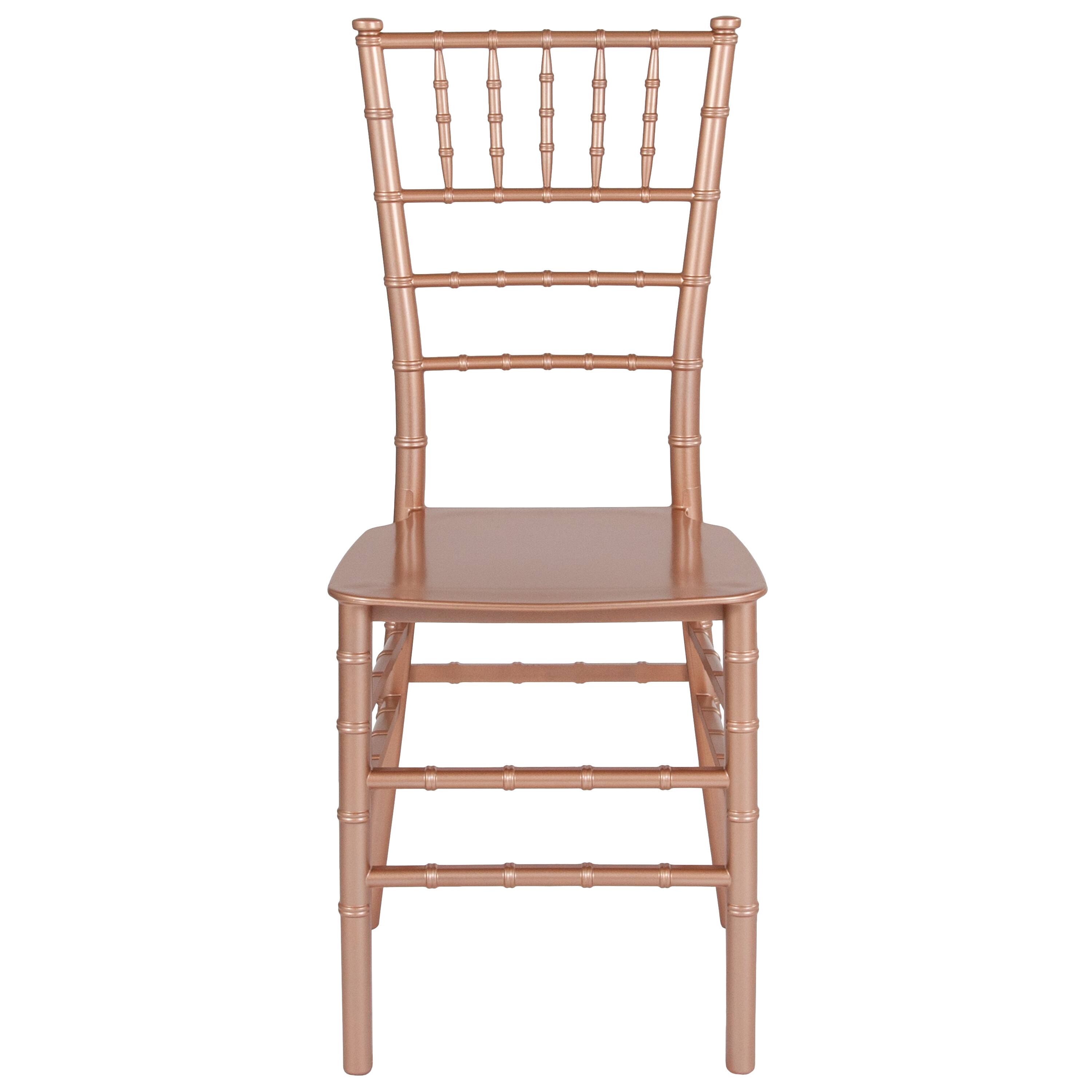 Alt View 5. Emma + Oliver - Resin Stacking Dining Chiavari Chair - Rose Gold.