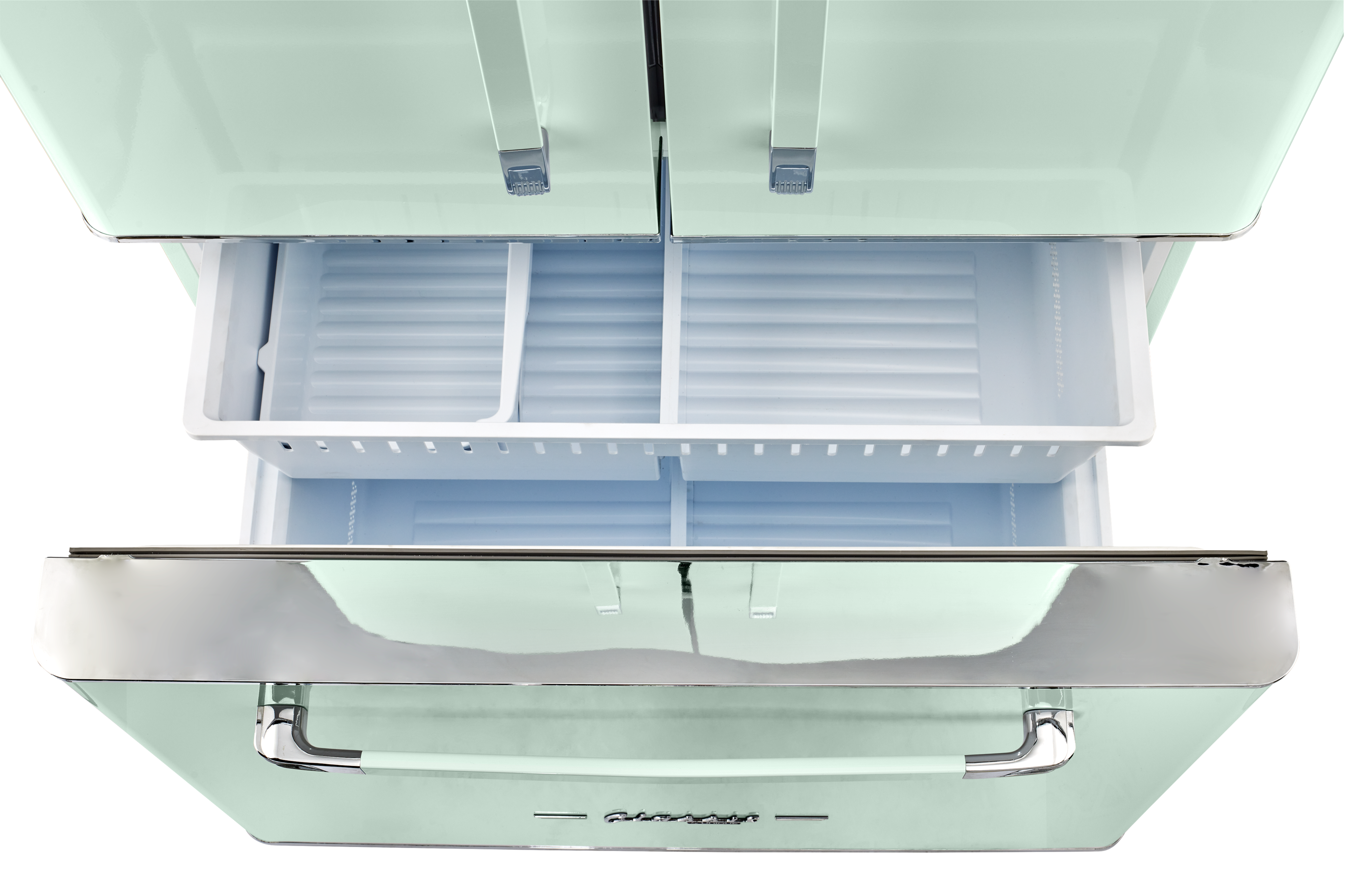 Alt View 22. Unique Appliances - Classic Retro 36-inch 21 cu.ft. Counter Depth French Door Refrigerator - Summer Mint Green.