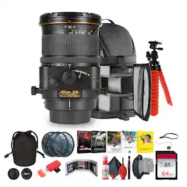 Nikon - PC E Micro NIKKOR 45mm f2.8D ED Tilt Shift LensTravel Bundle - Black