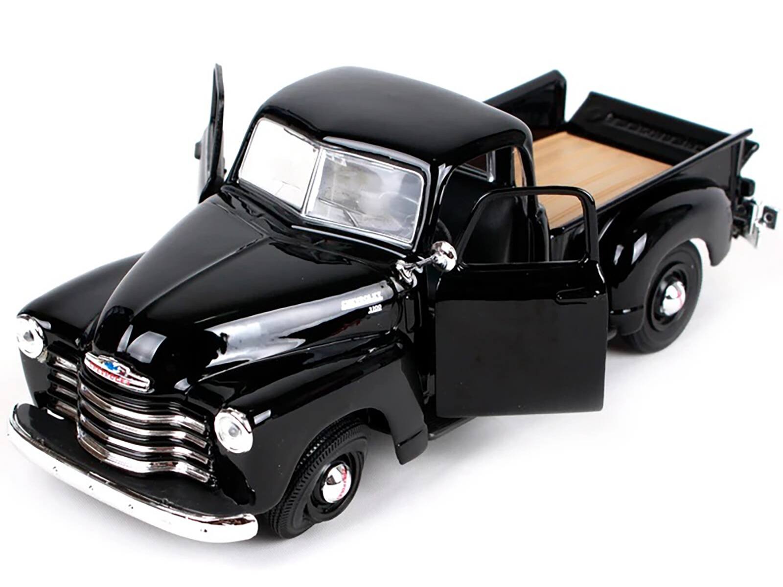 Angle. Maisto - 1950 Chevrolet 3100 Pickup Truck Black 1/25 Diecast Model Car by Maisto - Black.