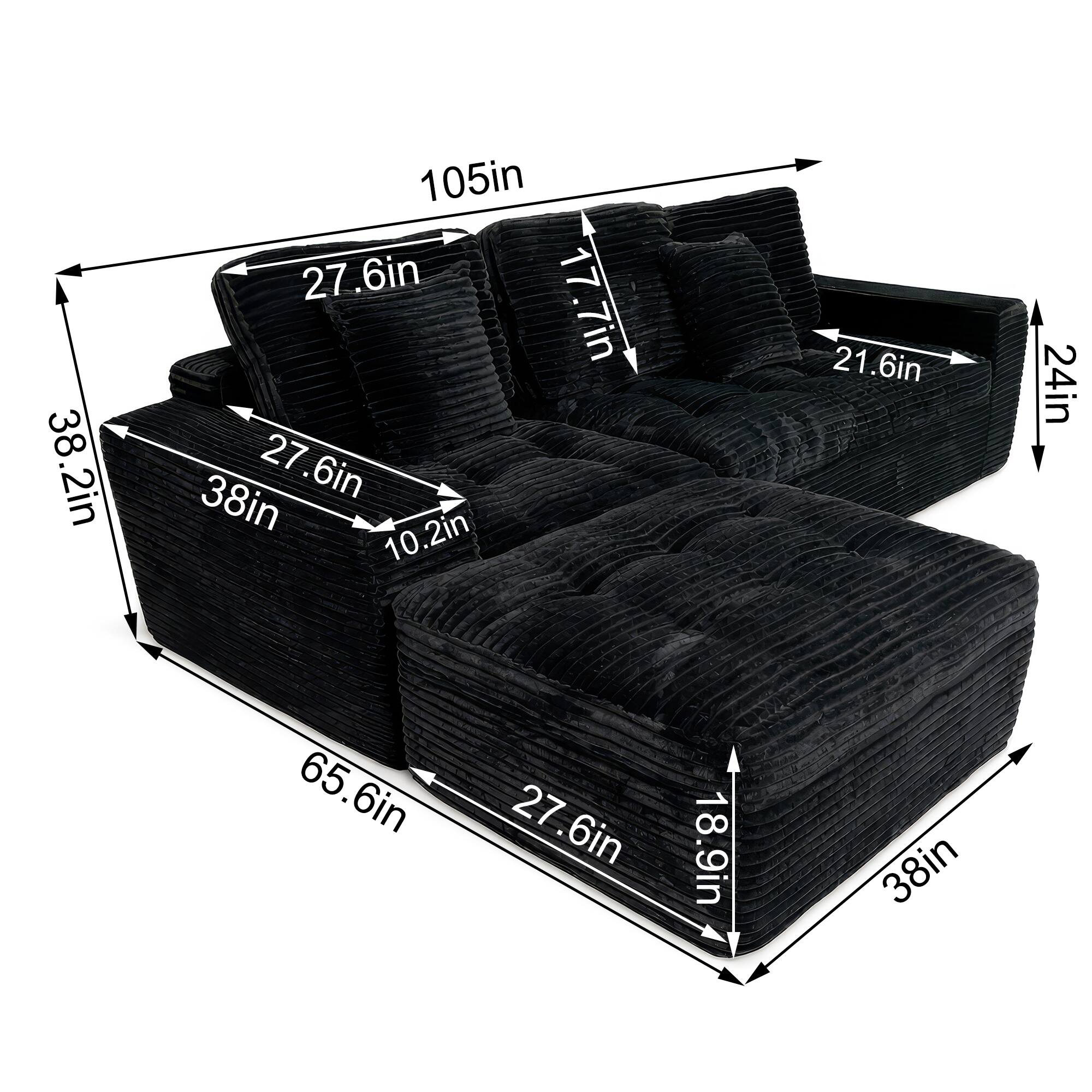 38.2in  
105in  
27.6in  
17.7in  
27.6in  
38in  
10.2in  
21.6in  
24in  
65.6in  
27.6in  
18.9in  
38in