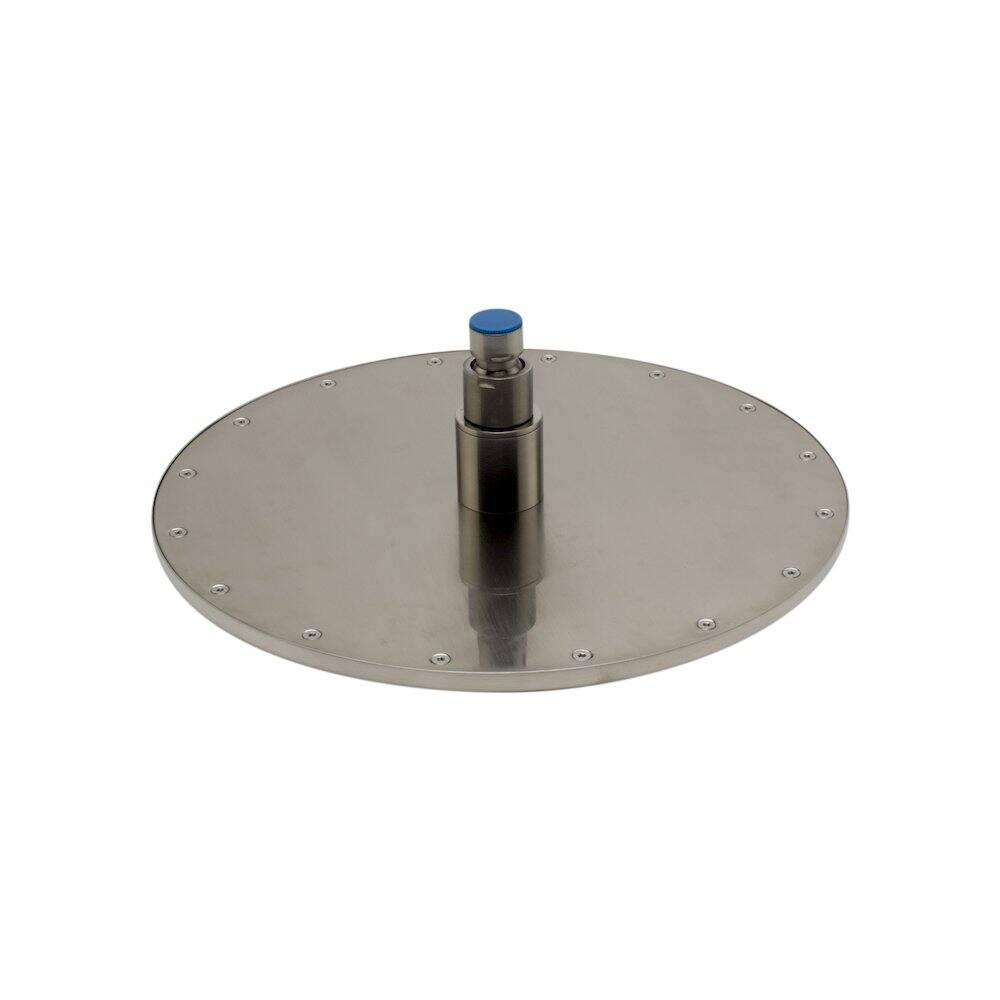 Back. Alfi - Brushed Nickel 12" Round Multi Color LED Rain Shower Head - Brushed Nickel.