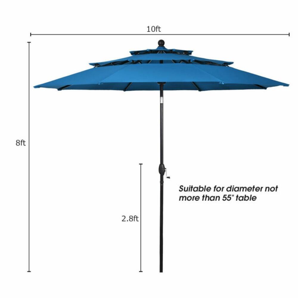 10ft  
8ft  
Suitable for diameter not more than 55" table  
2.8ft