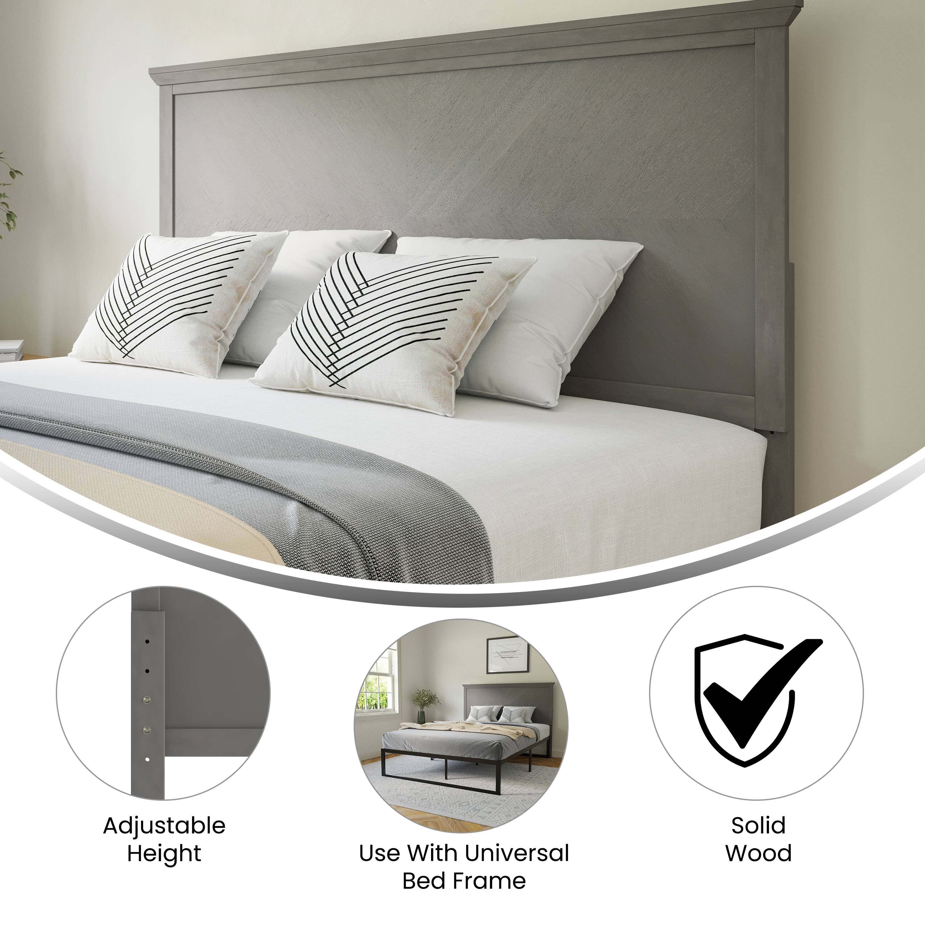 Adjustable Height  
Use With Universal Bed Frame  
Solid Wood