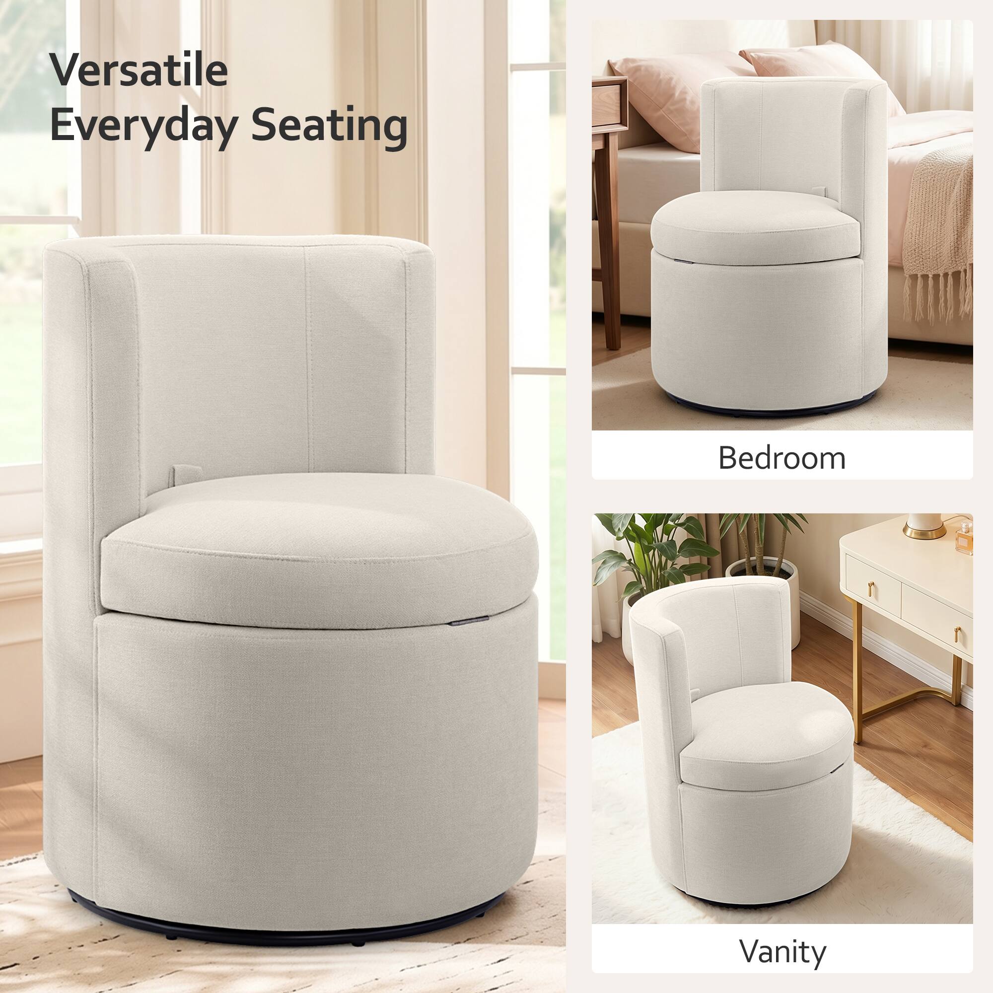 Versatile Everyday Seating

Bedroom

Vanity