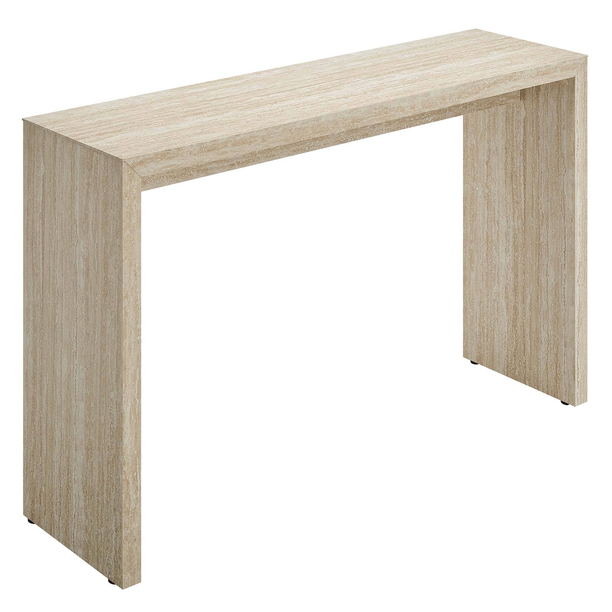 Angle. Modway - Mirella Faux Travertine Console Table by Modway - Travertine.