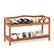 Front. Costway - 2-Tier Wood Shoe Rack Freestanding Shoe Storage Organizer Heavy-duty - Reddish Brown.