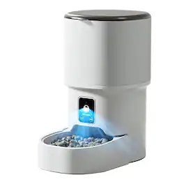 Cluzine - Smart Automatic Pet Feeder with Timer, Remote Voice Control & Video Monitoring for Home Use - White