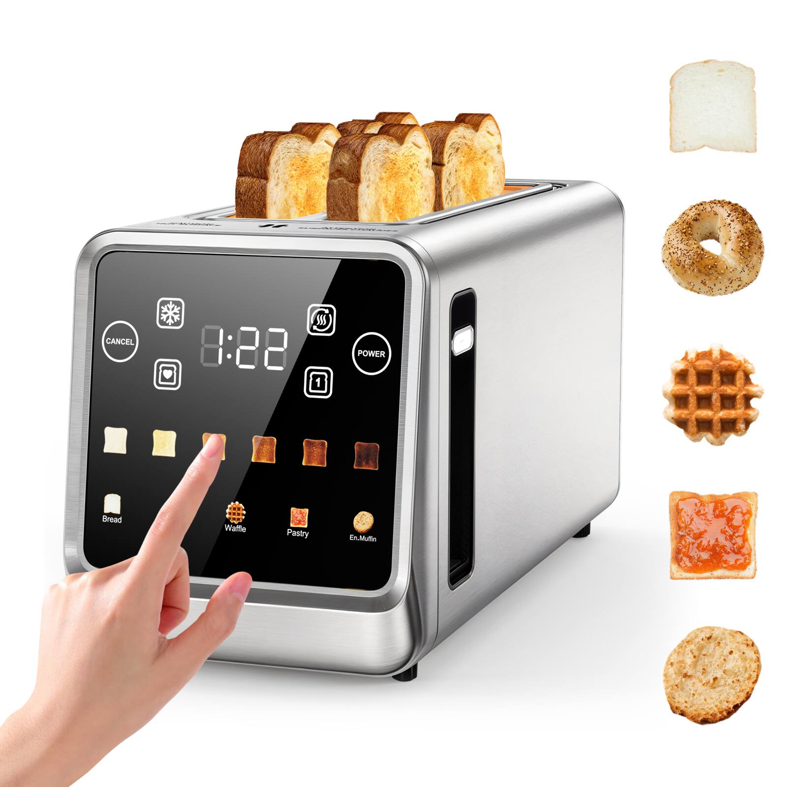 CANCEL 8:22 POWER Bread Waffle Pastry En.Muffin