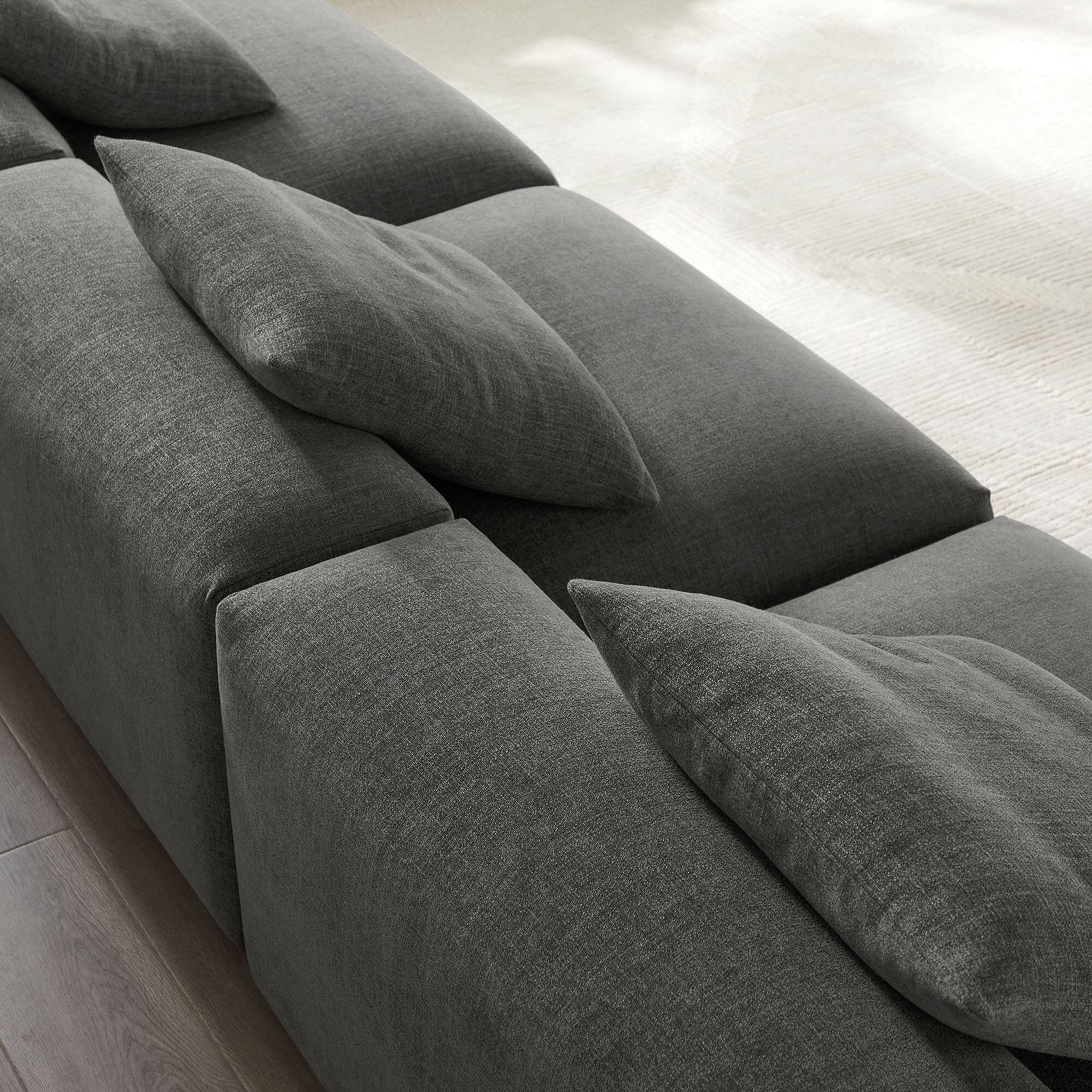 Alt View 4. Modway - Solace 3-Piece Modular Upholstered Fabric Sofa by Modway - Gray.