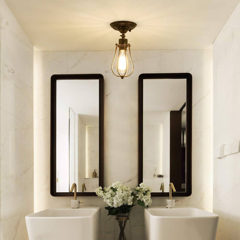 Alt View 3. Earthley Blooms - Industrial Wall Sconce Vintage Lighting Adjustable Lamp Socket Wire Metal Cage Light Shade Edison Style Ant - Bronze.