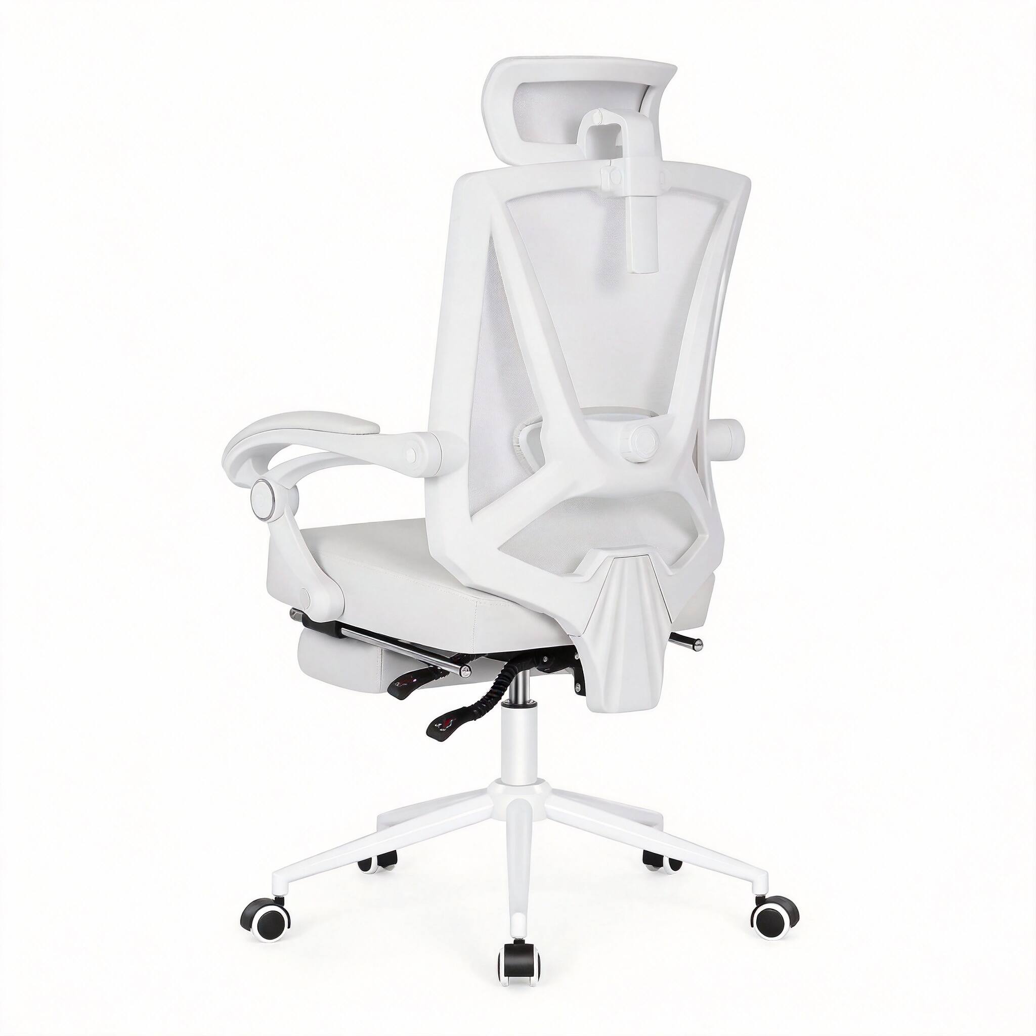Ivory White 2D Lumbar Support High Back