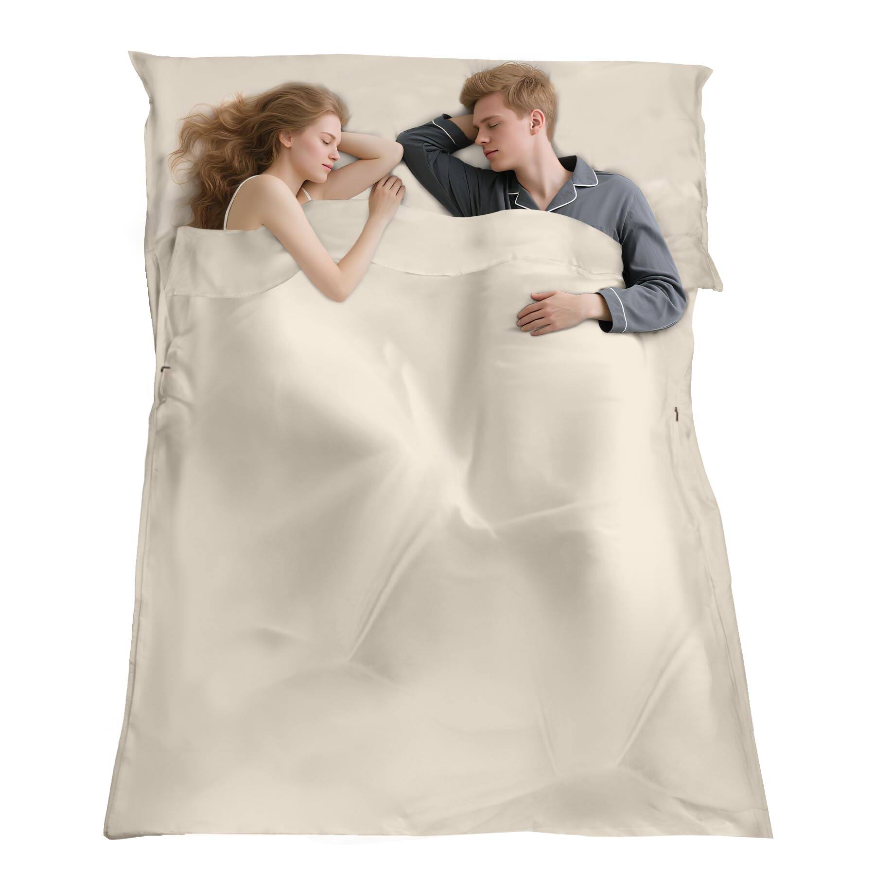 Double (Fits 2 People) - White with Zipper