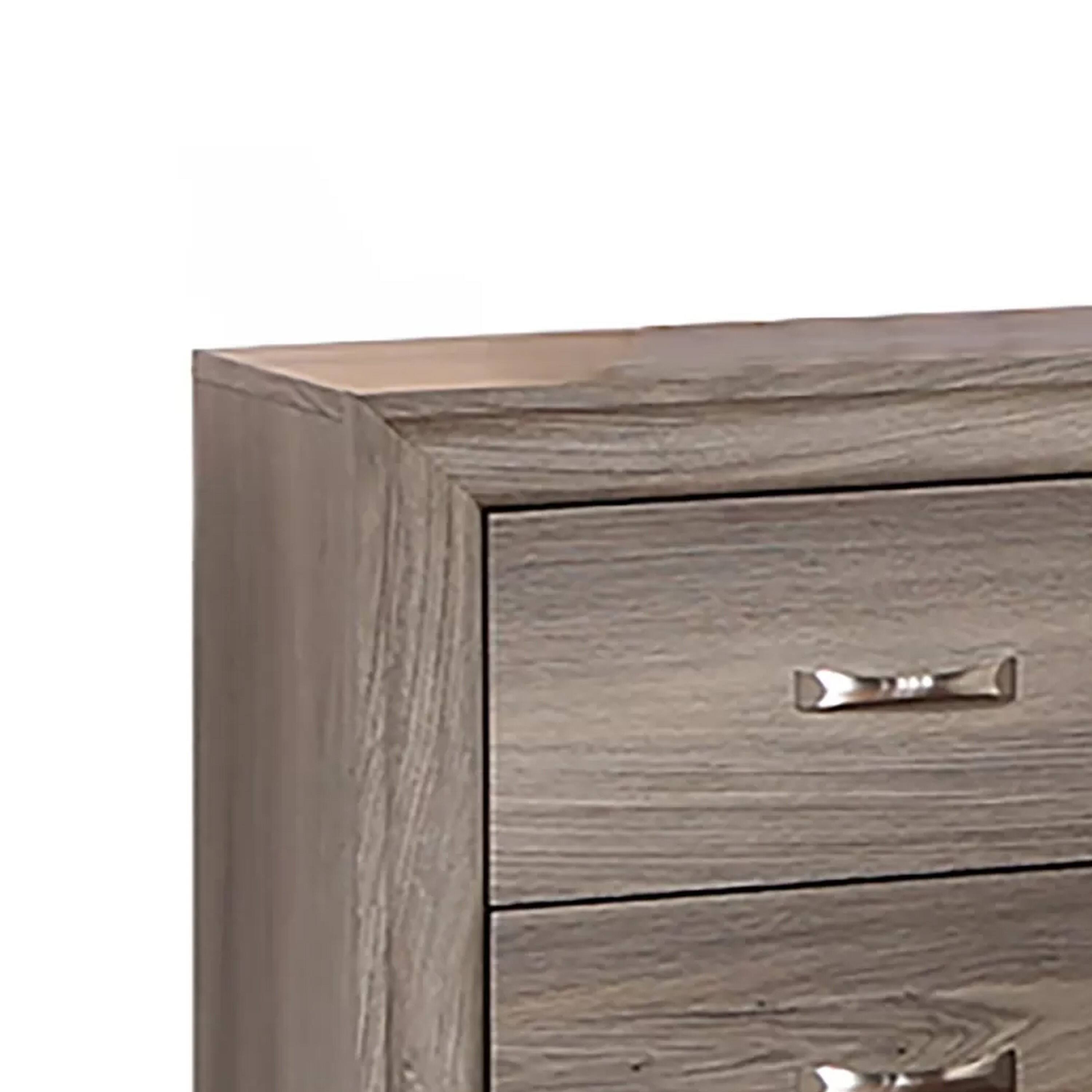 Manhattan Lane Aaz Nightstand, 2 Drawers, Handles, Weathered Gray ...