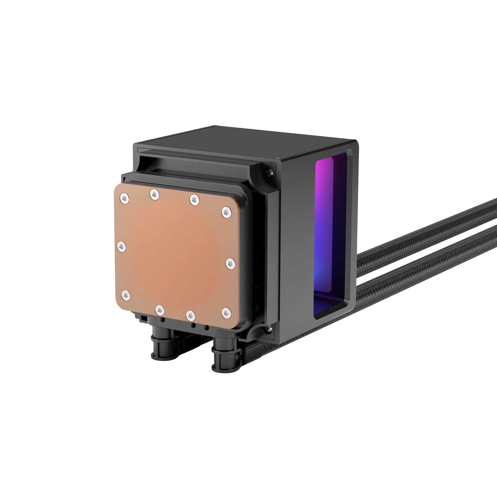 Back. GAMDIAS - CHIONE P5-240 AIO 240mm CPU liquid cooler, temperature LCD display, AMD and Intel. - Black.