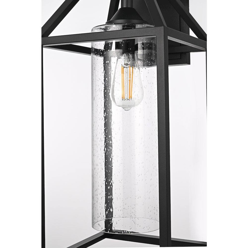 Alt View 2. Elegant Lighting - Zora 24 inch Outdoor Wall sconce in Black - Black And Clear.