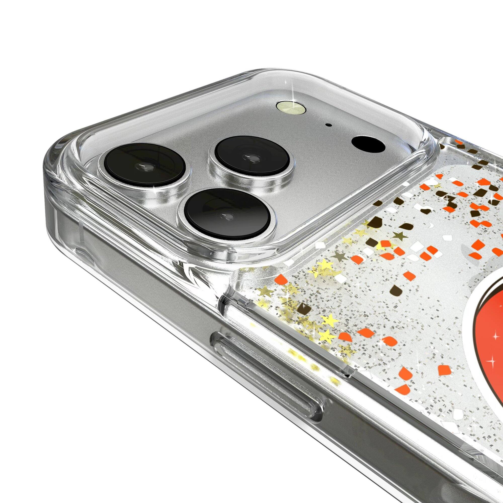 Alt View 2. Keyscaper - Cleveland Browns iPhone Glitter Case with Confetti Design - 17 Pro - Multicolor.