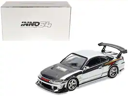 Nissan Silvia (S15) RHD Chrome w/Carbon Hood "Tokyo Auto Salon Kuala Lumpur 2025 Event Ed" 1/64 Model Car by Inno Models