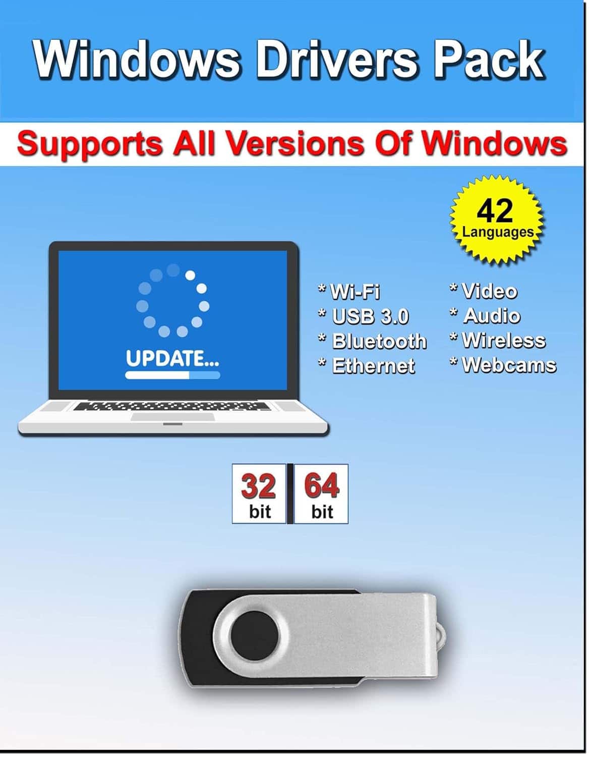 Computer Werx - Windows All Versions Drivers Pack 32/64 Bit USB - Windows