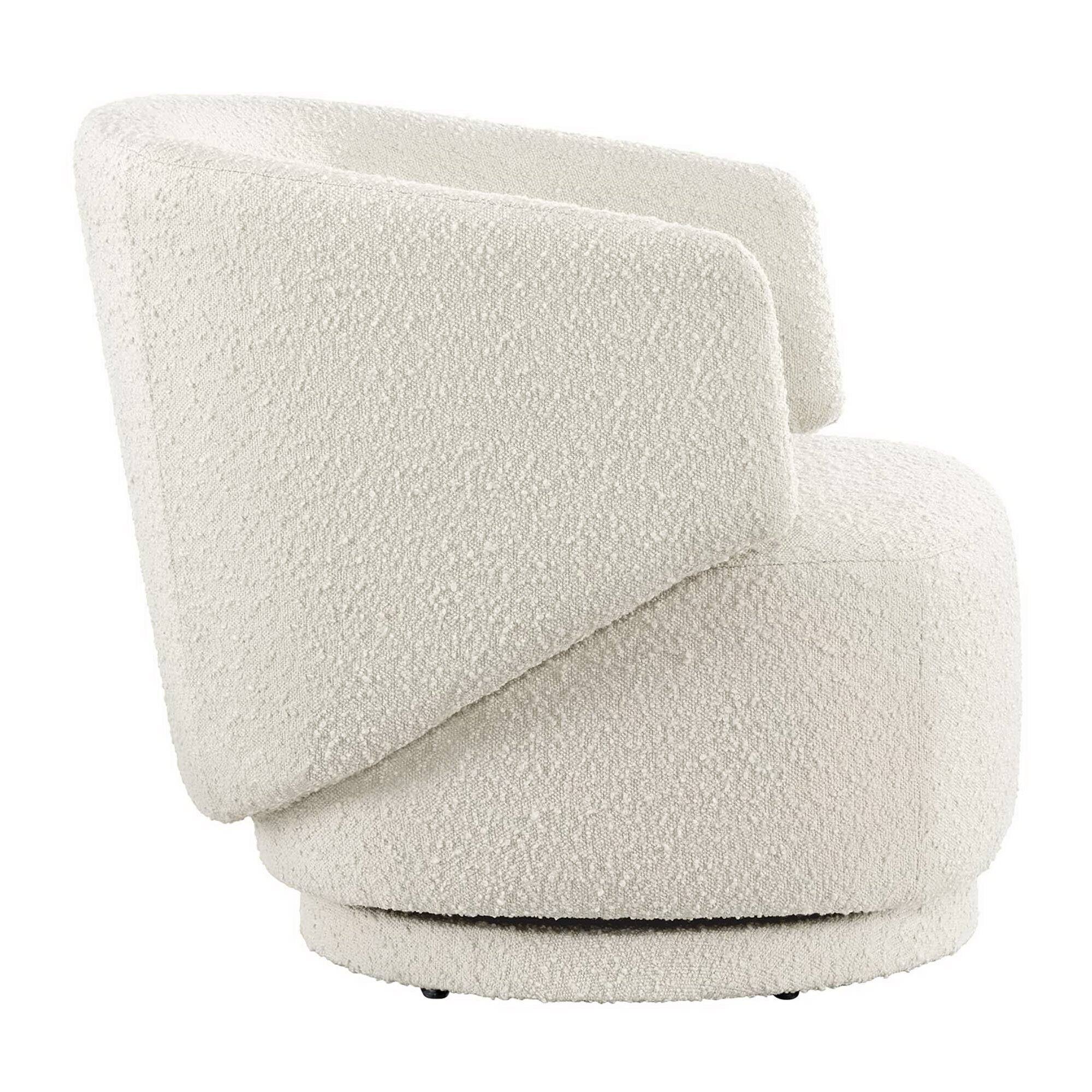 Alt View 2. Modway - Celestia Boucle Fabric Swivel Chair by Modway - Ivory.