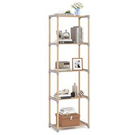 Gymax - 5-Tier Bookshelf w/Open Shelves Freestanding Storage Organizer for Home Office - Gray