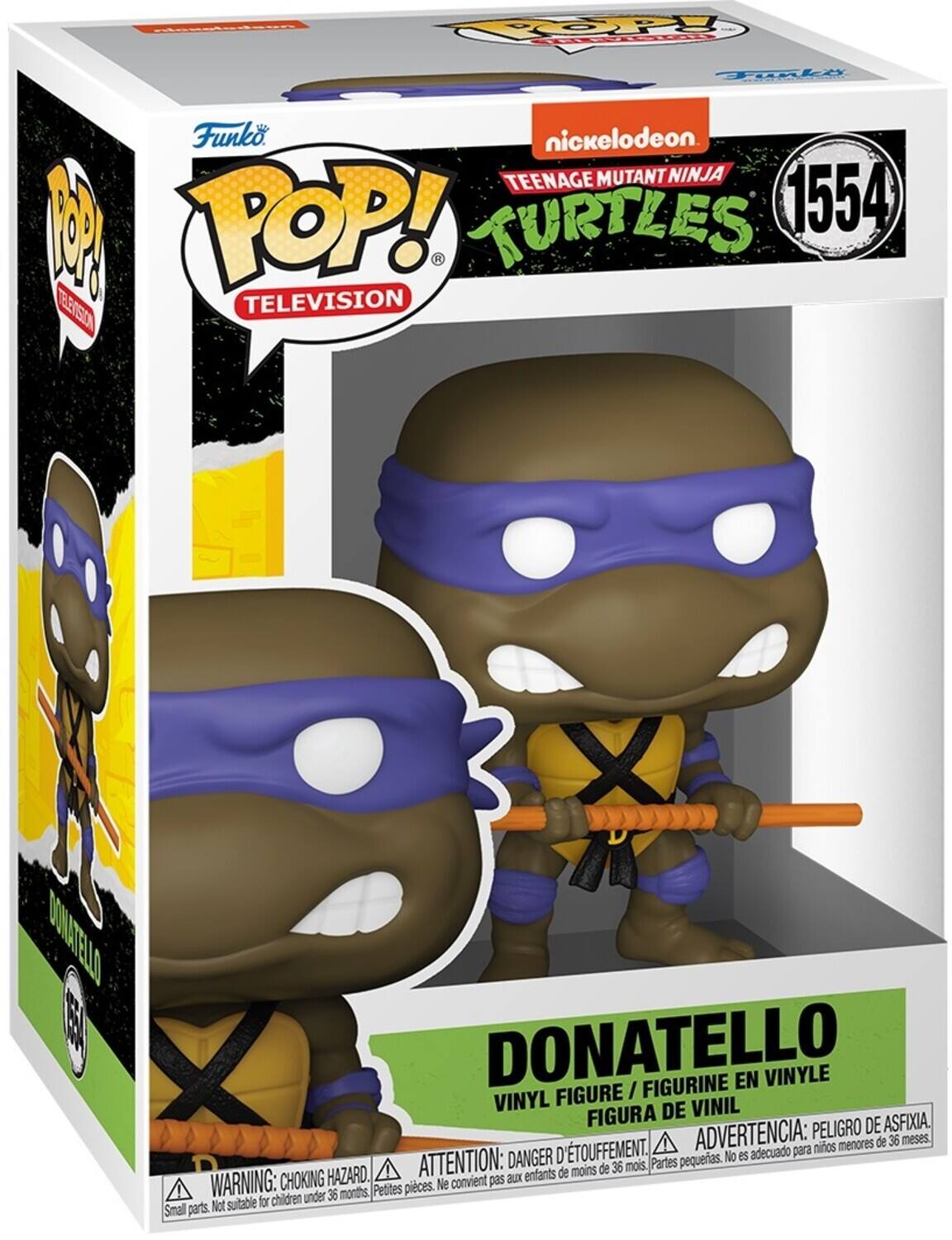 Funko, nickelodeon, TEENAGE MUTANT NINJA, A POP! TURTLES, 1554, R, TELEVISION, DONATELLO, A, X, DONATELLO / FIGURINE EN VINYLE, VINYL FIGURE, VINIL FIGURA DE, PELIGRO DE ASFIXIA D'TOUFFEMENT, ADVERTENCIA: para nios menores de 36 meses, DANGER d'ETOUFFEMENT, WARNING: CHOKING, HAZARD, ATTENTION: aux enfants de moins de 36 mois, Partes pequeñas. No es adecuado, children under 36 months, Not suitable for, Small parts.
