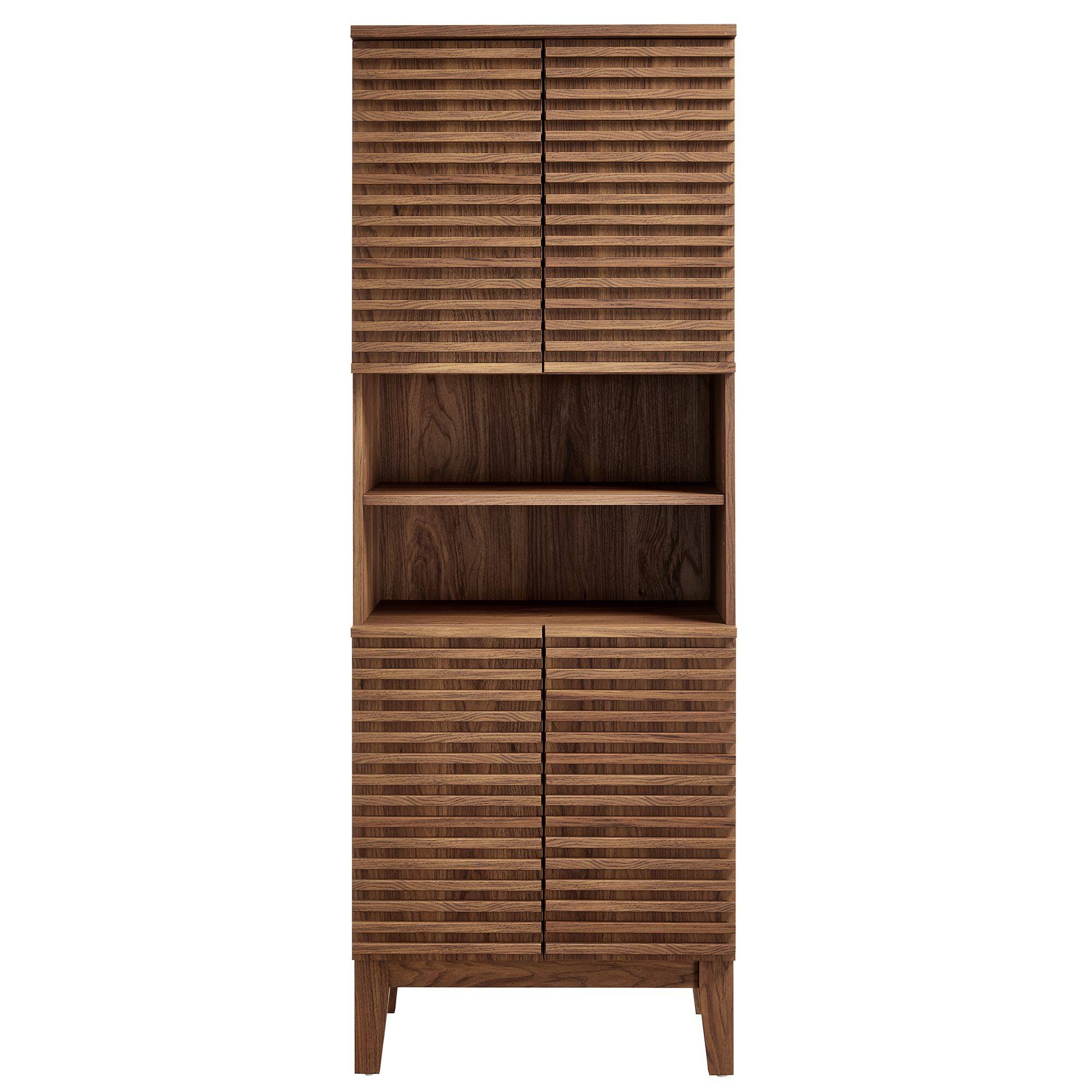 Alt View 4. Modway - Render Tall Bathroom Storage Cabinet by Modway - Walnut.