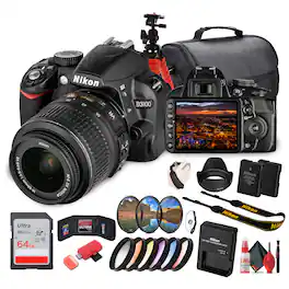 Nikon - D3100 DSLR Camera Kit with 18-55mm VR Lens – Beginner-Friendly & Compact + More (International Model)