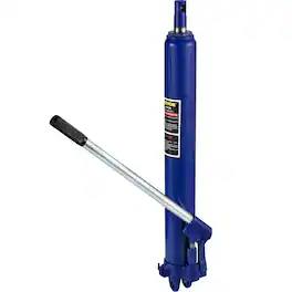 VEVOR - Hydraulic Long Ram Jack, 8 Tons/17363 lbs Capacity, with Single Piston Pump and Clevis Base, Manual Cherry Picker - Blue
