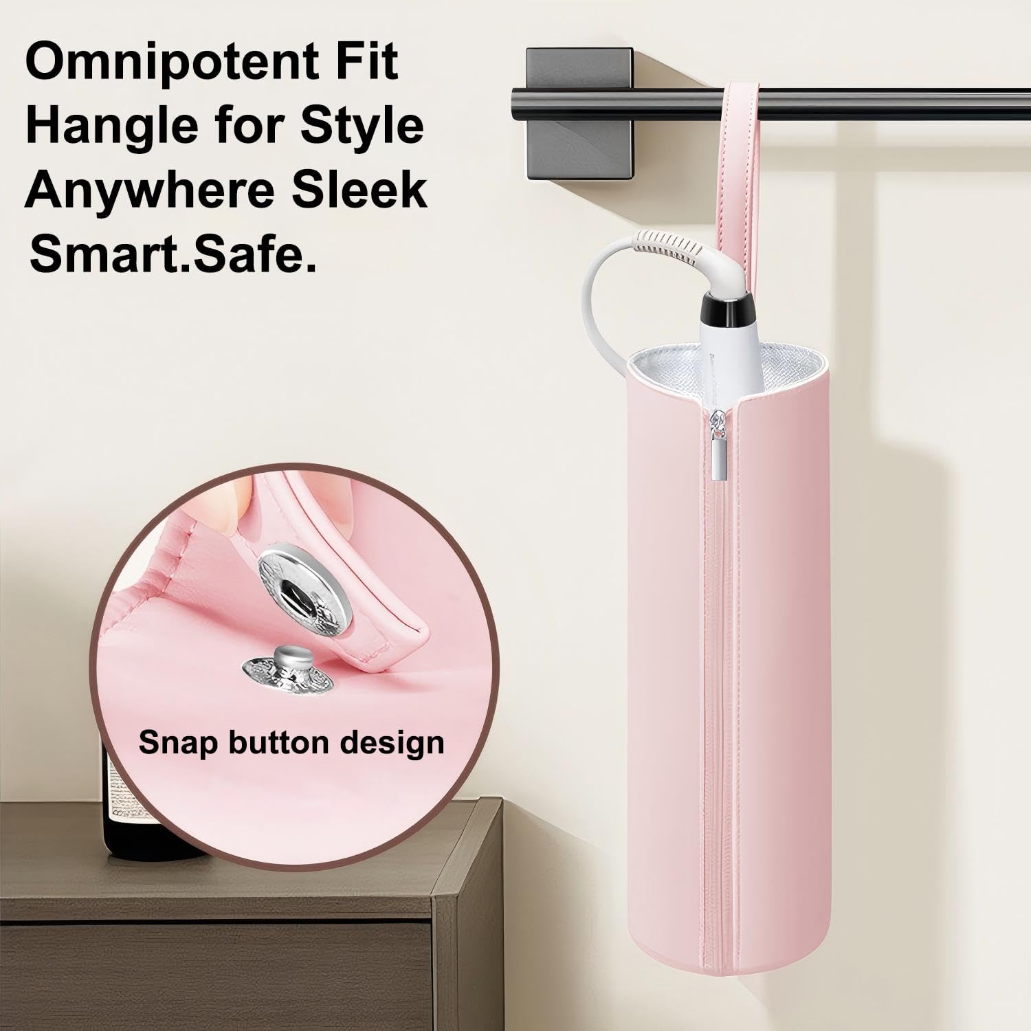 Omnipotent Fit Hangle for Style Anywhere Sleek Smart.Safe. Snap button design