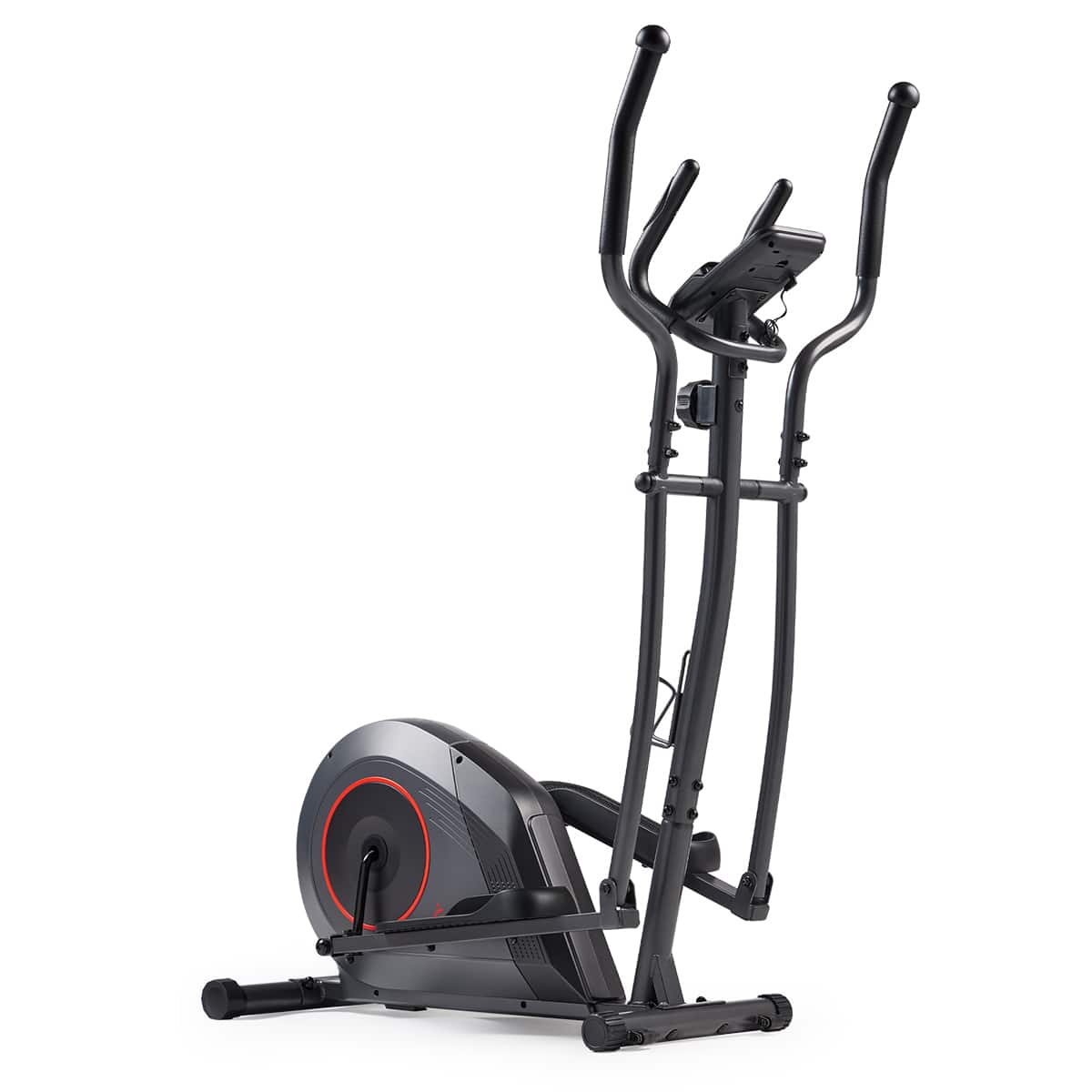 Front. Sunny Health & Fitness - 16-Level Smart Magnetic Resistance Elliptical - Dark grey.