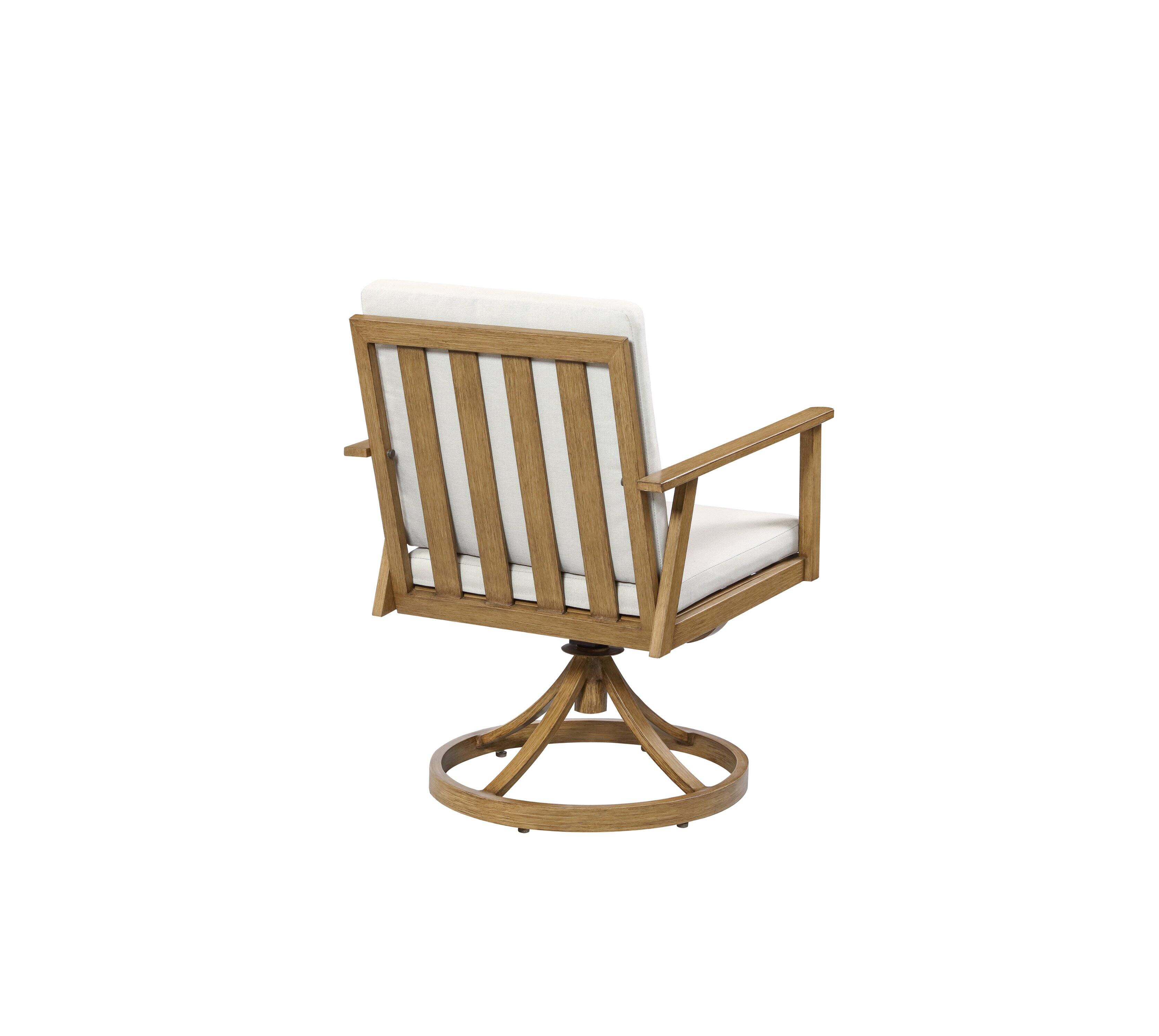 Alt View 3. Mondawe - 7-Piece Outdoor Aluminum Patio Dining Set with Dining Table and 6 Swivel Chairs - Brown.