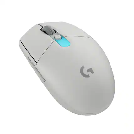 Front. Logitech - G305 X SUPERLIGHT Wireless Bluetooth Gaming Mouse with HERO 44K Sensor and 6 Programmable Buttons for PC/Mac - White.