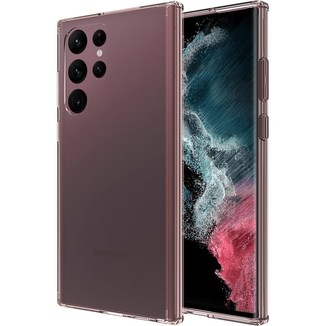 Alt View 16. SaharaCase - Hybrid-Flex Hard Shell Case for Samsung Galaxy S22 Ultra - Clear/Rose Gold.