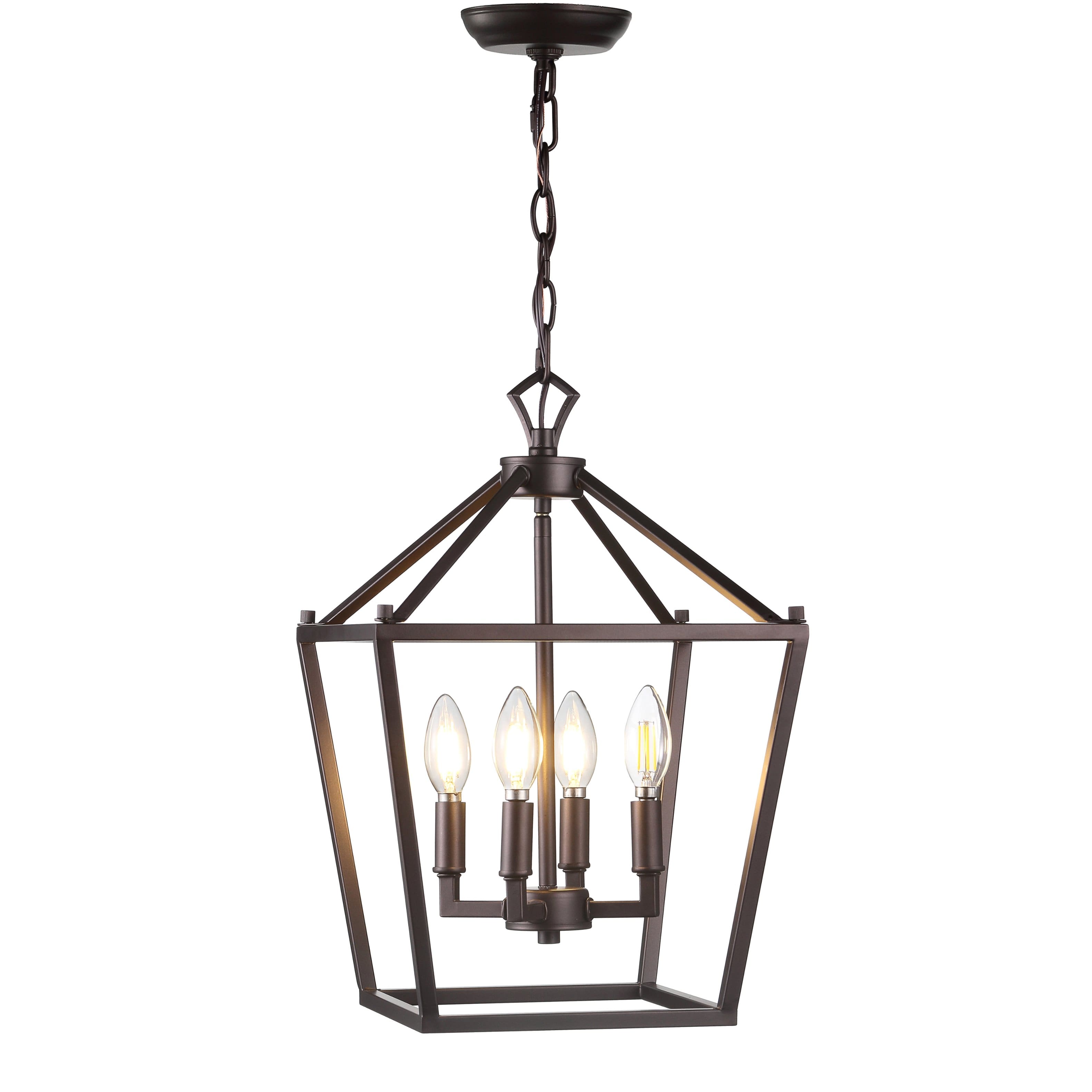 "Jonathan Y - Pagoda 12"" 4-Light Classic Traditional Metal Cage Lantern LED Pendant, Oil Rubbed Bronze - Oil-Rubbed Bronze" price history on PriceWatchPro