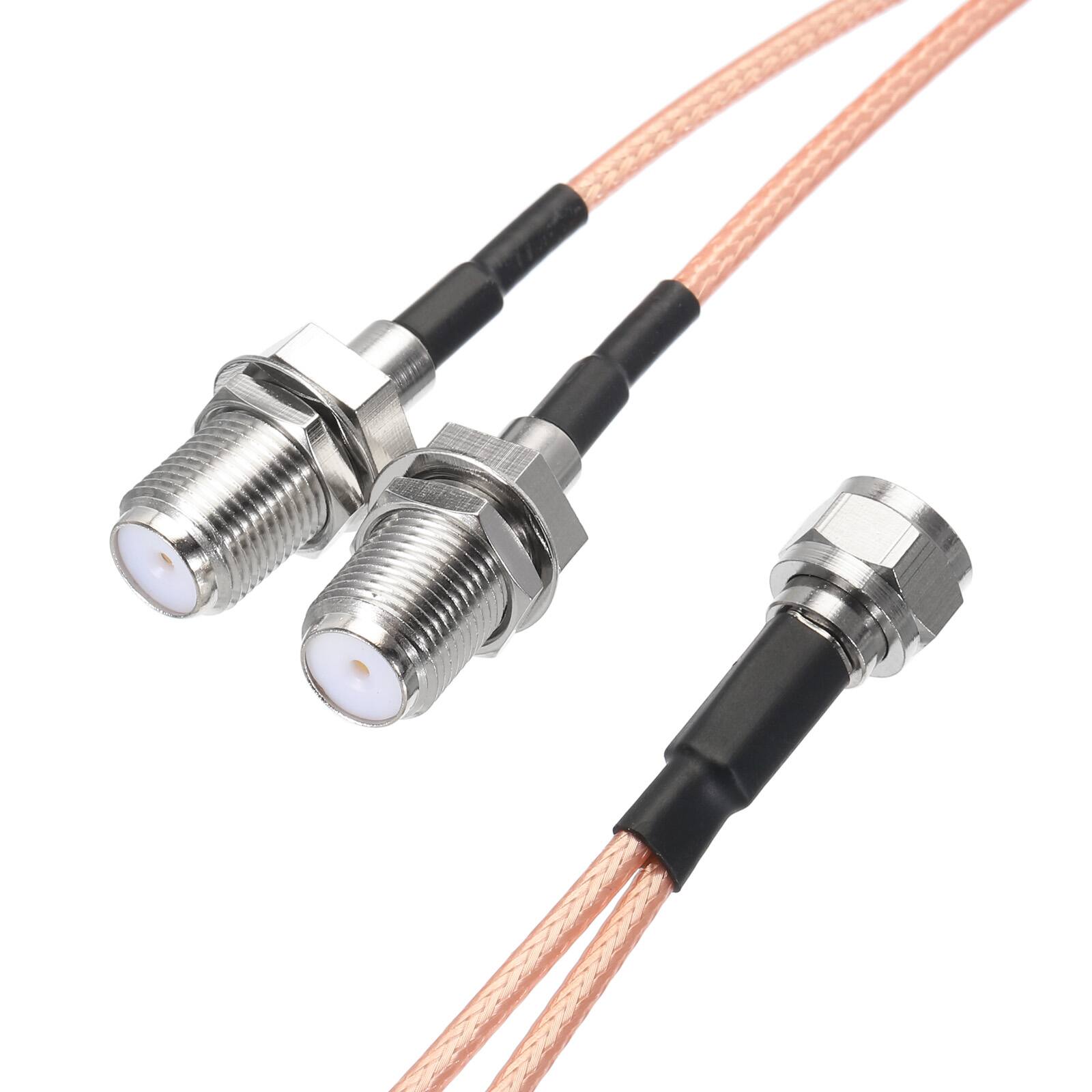 Alt View 2. Unique Bargains - RG6 Splitter Coax Cable 3 Way F Male to 2 F Female Adapter 6inch 75 Ohm for Antenna, TV, DVD Player - Rose Gold.